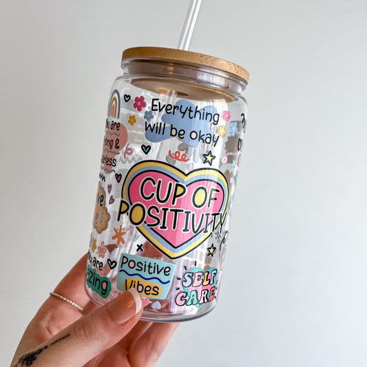 'Cup Of Positivity' Acrylic Tumbler